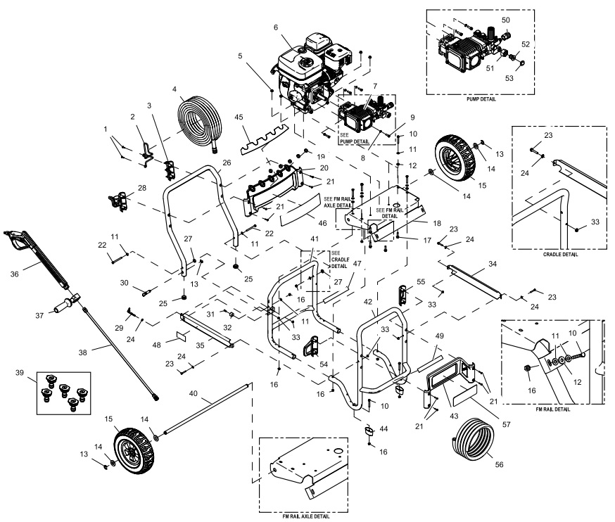 generac 0068550 Power Washer repair Parts